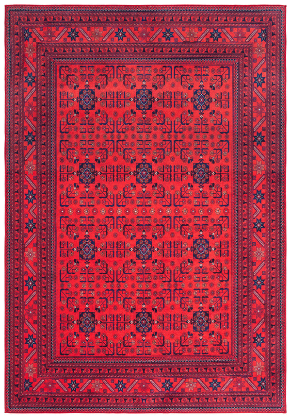 Safavieh Orlando Elegant Oriental Pattern Area Rug - Luxurious Red And Black Design For Timeless Charm Red ,Black 70% Felt,25% Velvet,5% Laminated Film Orl754q-8