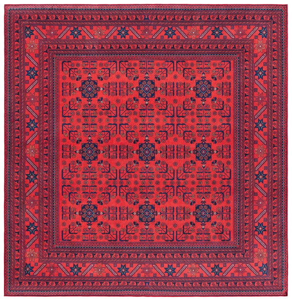 Safavieh Orlando Traditional Turkish Runner Rug With Intricate Patterns And Rich Red-black Color Palette Red ,Black 70% Felt,25% Velvet,5% Laminated Film Orl754q-7sq