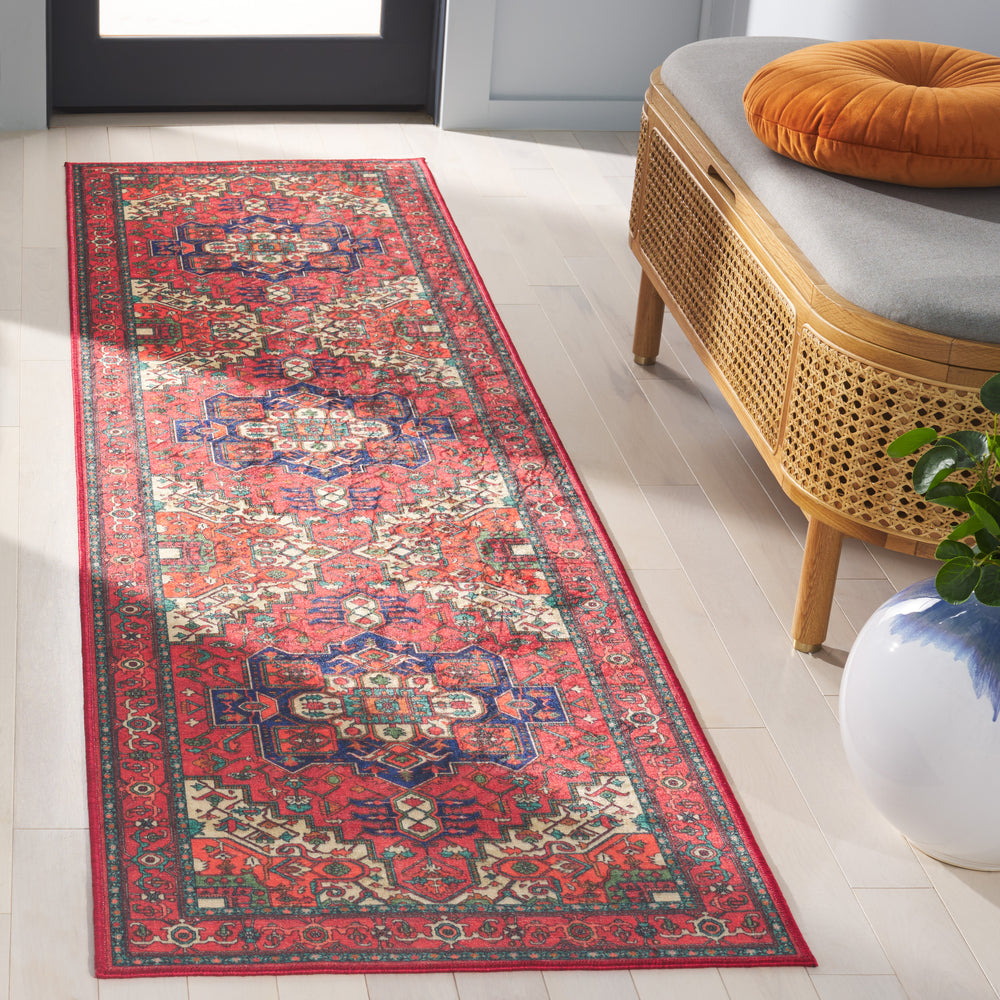 Safavieh Orlando Exquisite Traditional Area Rug In Rich Red And Beige - Timeless Elegance For Any Space Red ,Beige 70% Felt,25% Velvet,5% Laminated Film Orl758q-9