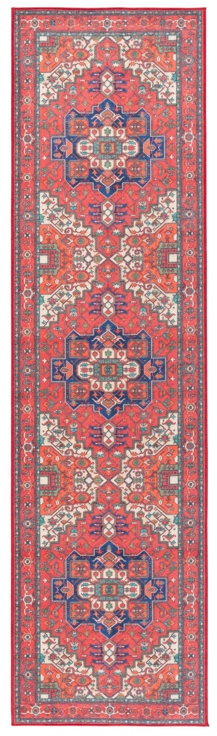 Safavieh Orlando Traditional Runner Rug - Elegant Red And Beige Design, Durable Power-loomed Craftsmanship Red ,Beige 70% Felt,25% Velvet,5% Laminated Film Orl758q-7sq