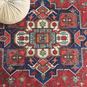 Safavieh Orlando Traditional Runner Rug - Elegant Red And Beige Design, Durable Power-loomed Craftsmanship Red ,Beige 70% Felt,25% Velvet,5% Laminated Film Orl758q-5