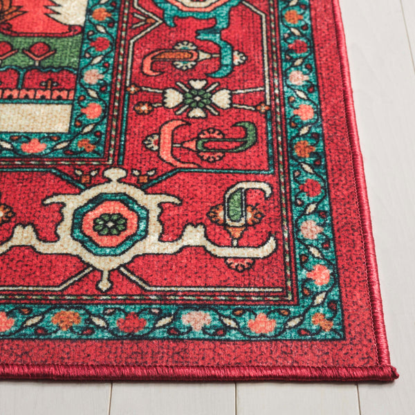 Safavieh Orlando Exquisite Traditional Area Rug In Rich Red And Beige - Timeless Elegance For Any Space Red ,Beige 70% Felt,25% Velvet,5% Laminated Film Orl758q-9