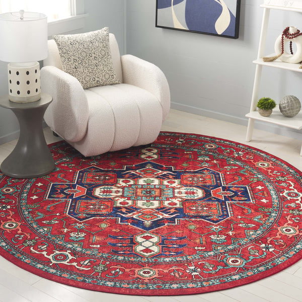 Safavieh Orlando Traditional Runner Rug - Elegant Red And Beige Design, Durable Power-loomed Craftsmanship Red ,Beige 70% Felt,25% Velvet,5% Laminated Film Orl758q-7r