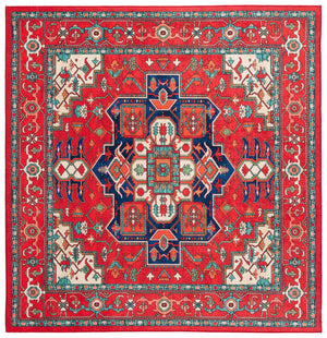 Safavieh Orlando Traditional Runner Rug - Elegant Red And Beige Design, Durable Power-loomed Craftsmanship Red ,Beige 70% Felt,25% Velvet,5% Laminated Film Orl758q-7sq
