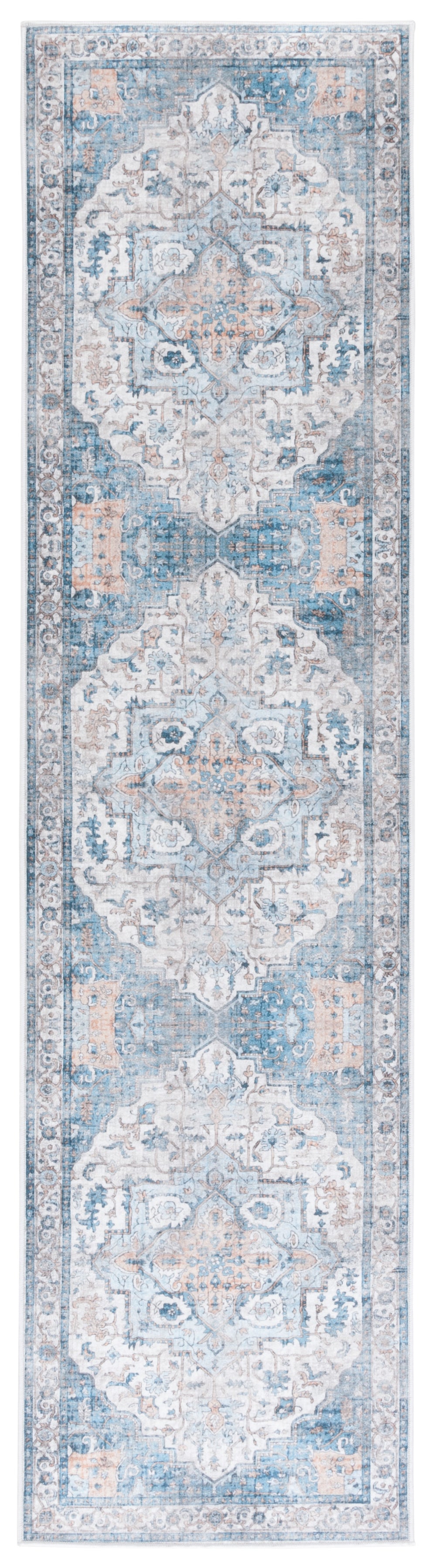 Safavieh Orlando Traditional Area Rug - Elegant Power-loomed Design For Timeless Home Sophistication Blue ,Beige 70% Felt,25% Velvet,5% Laminated Film Orl760m-4