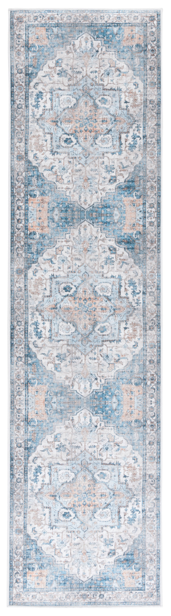 Safavieh Orlando Traditional Area Rug - Elegant Power-loomed Design For Timeless Home Sophistication Blue ,Beige 70% Felt,25% Velvet,5% Laminated Film Orl760m-4