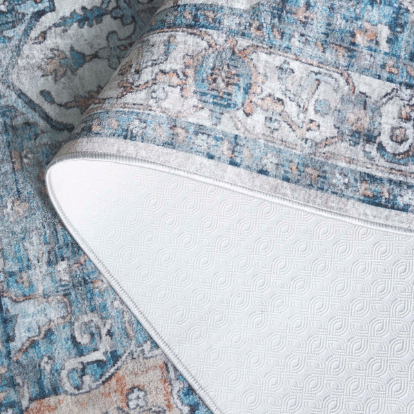 Safavieh Orlando Traditional Area Rug - Elegant Power-loomed Design For Timeless Home Sophistication Blue ,Beige 70% Felt,25% Velvet,5% Laminated Film Orl760m-4