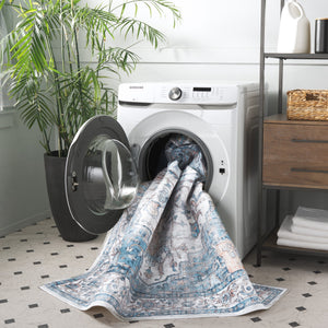 Safavieh Orlando Elegant Oriental Runner Rug - Luxurious Power Loomed Design For Hallway Charm And Warmth Blue ,Beige 70% Felt,25% Velvet,5% Laminated Film Orl760m-5