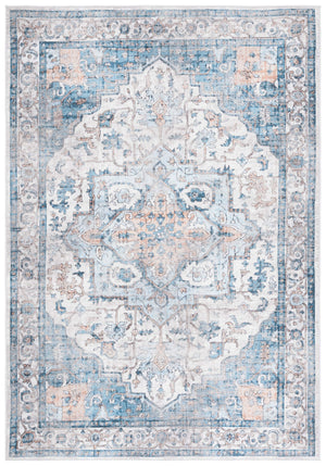 Safavieh Orlando Elegant Oriental Runner Rug - Luxurious Power Loomed Design For Hallway Charm And Warmth Blue ,Beige 70% Felt,25% Velvet,5% Laminated Film Orl760m-5
