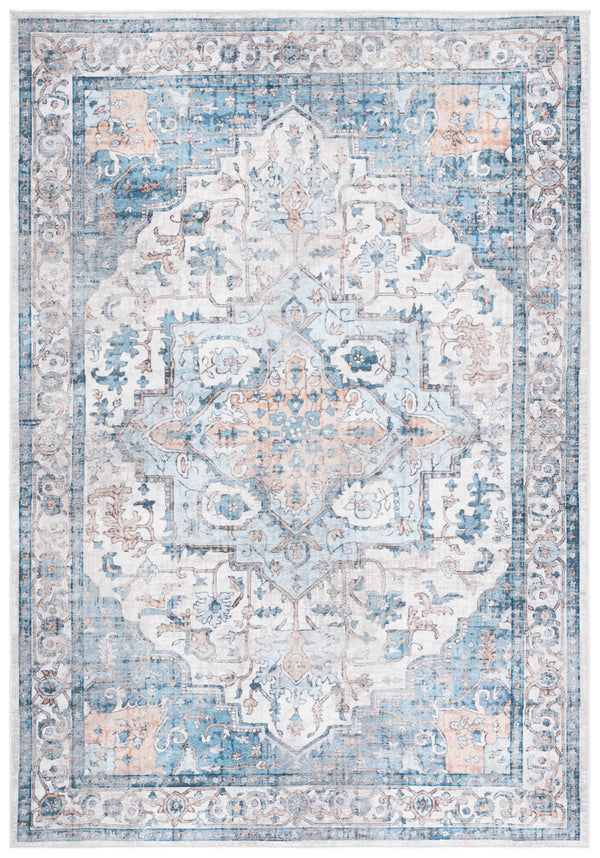 Safavieh Orlando Traditional Area Rug - Elegant Power-loomed Design For Timeless Home Sophistication Blue ,Beige 70% Felt,25% Velvet,5% Laminated Film Orl760m-4