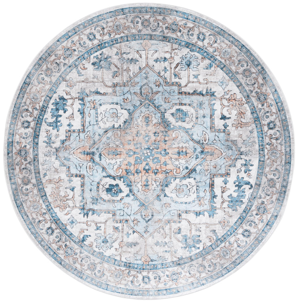 Safavieh Orlando Elegant Oriental Runner Rug - Luxurious Power Loomed Design For Hallway Charm And Warmth Blue ,Beige 70% Felt,25% Velvet,5% Laminated Film Orl760m-7r