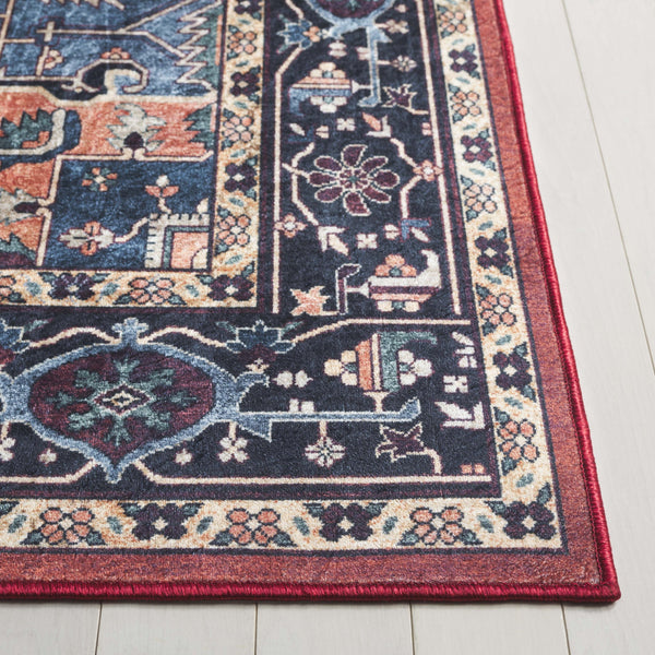 Safavieh Orlando Traditional Style Runner Rug - Luxurious Power-loomed Design With Timeless Elegance Rust ,Blue 70% Felt,25% Velvet,5% Laminated Film Orl762p-5