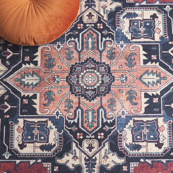 Safavieh Orlando Traditional Style Runner Rug - Luxurious Power-loomed Design With Timeless Elegance Rust ,Blue 70% Felt,25% Velvet,5% Laminated Film Orl762p-5