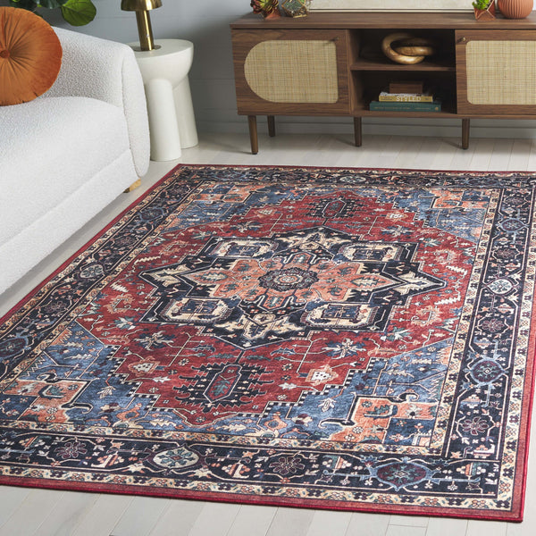Safavieh Orlando Traditional Style Runner Rug - Luxurious Power-loomed Design With Timeless Elegance Rust ,Blue 70% Felt,25% Velvet,5% Laminated Film Orl762p-5