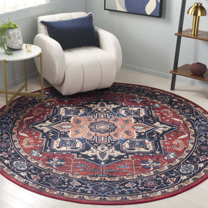Safavieh Orlando Traditional Style Runner Rug - Luxurious Power-loomed Design With Timeless Elegance Rust ,Blue 70% Felt,25% Velvet,5% Laminated Film Orl762p-7r