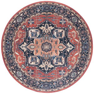 Safavieh Orlando Traditional Style Runner Rug - Luxurious Power-loomed Design With Timeless Elegance Rust ,Blue 70% Felt,25% Velvet,5% Laminated Film Orl762p-7r
