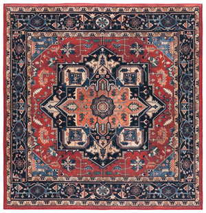 Safavieh Orlando Traditional Style Runner Rug - Luxurious Power-loomed Design With Timeless Elegance Rust ,Blue 70% Felt,25% Velvet,5% Laminated Film Orl762p-7sq