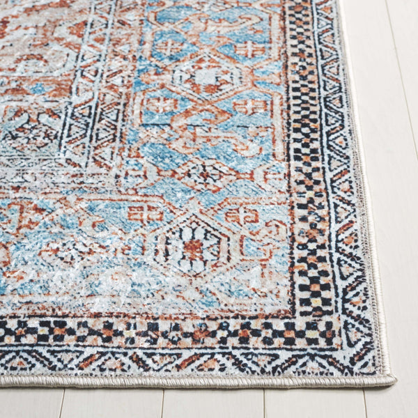 Safavieh Orlando Traditional Runner Rug: Elegant Turkish Design In Warm Hues For Timeless Home Décor Orange ,Blue 70% Felt,25% Velvet,5% Laminated Film Orl764p-5