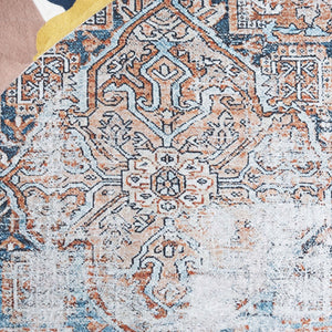 Safavieh Orlando Traditional Runner Rug: Elegant Turkish Design In Warm Hues For Timeless Home Décor Orange ,Blue 70% Felt,25% Velvet,5% Laminated Film Orl764p-5