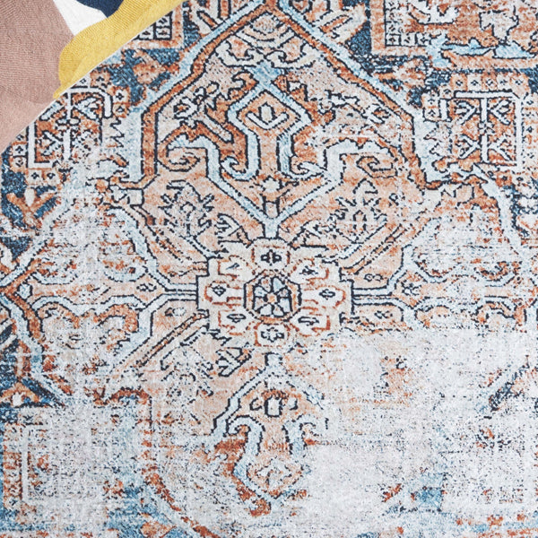 Safavieh Orlando Traditional Runner Rug: Elegant Turkish Design In Warm Hues For Timeless Home Décor Orange ,Blue 70% Felt,25% Velvet,5% Laminated Film Orl764p-5