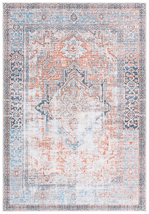 Safavieh Orlando Traditional Area Rug - Vibrant Orange & Blue Design, Durable, Washable, 4x6 Ft Elegance Orange ,Blue 70% Felt,25% Velvet,5% Laminated Film Orl764p-8