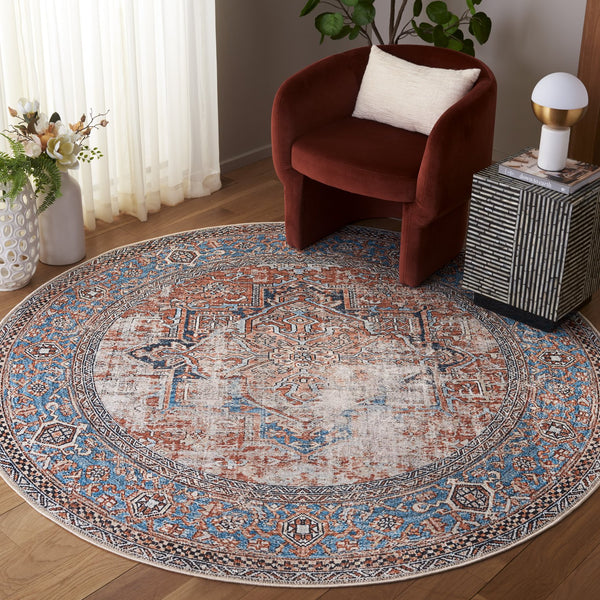 Safavieh Orlando Traditional Runner Rug: Elegant Turkish Design In Warm Hues For Timeless Home Décor Orange ,Blue 70% Felt,25% Velvet,5% Laminated Film Orl764p-7r