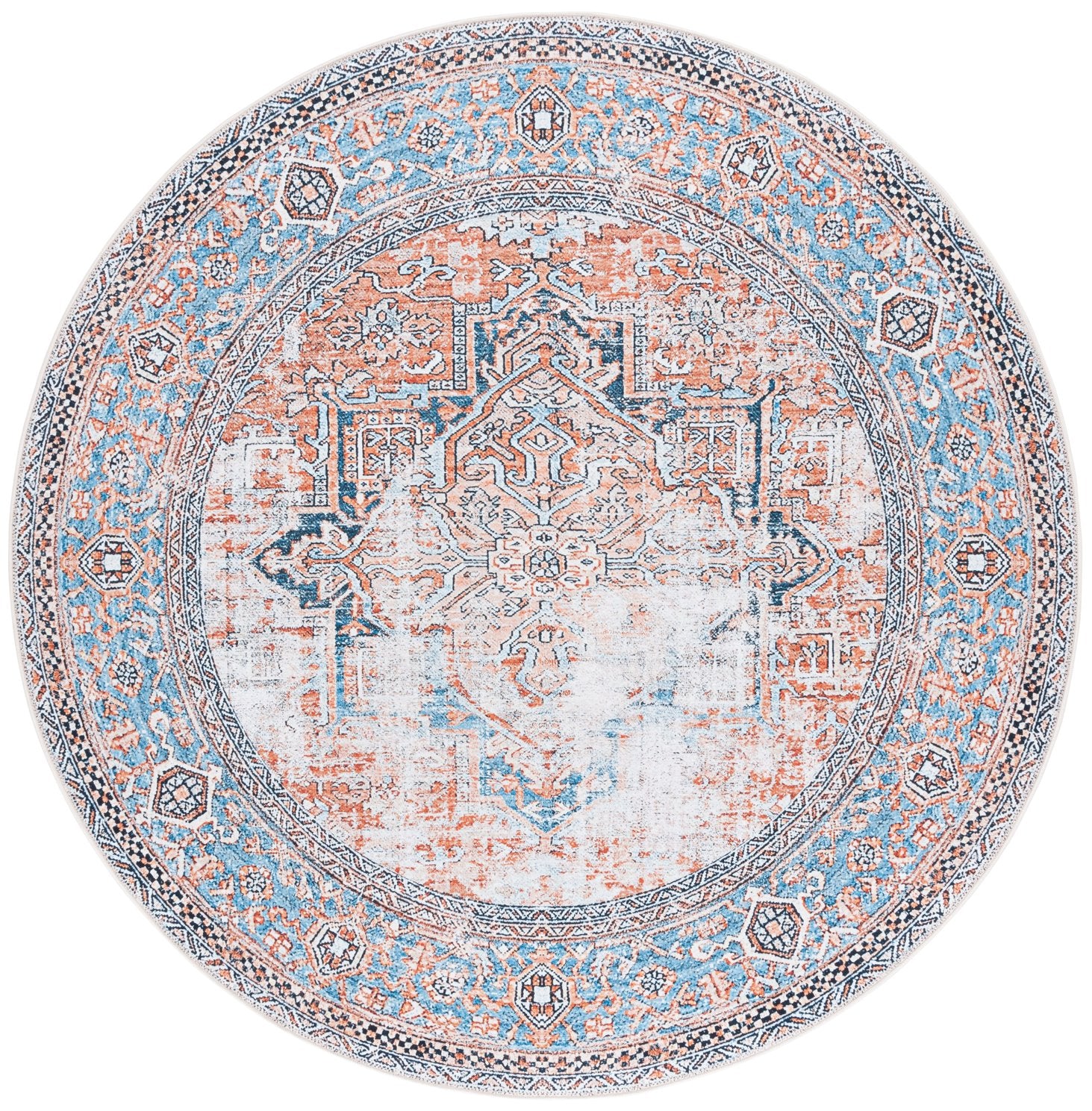 ORLANDO Traditional Runner Rug: Elegant Turkish Design in Warm Hues fo