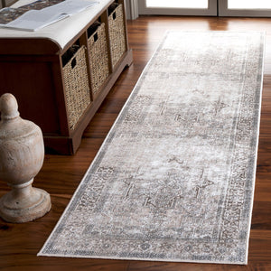 Safavieh Orlando Elegant Power Loomed Area Rug With Timeless Oriental Design For Hallway And Corridor Use Taupe ,Beige 70% Felt,25% Velvet,5% Laminated Film Orl766e-28