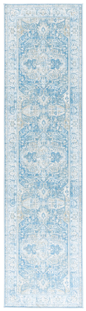 Safavieh Orlando Traditional Runner Rug – Elegant Floral Design In Timeless Colors, Perfect For Hallways Blue ,Gold 70% Felt,25% Velvet,5% Laminated Film Orl768m-28