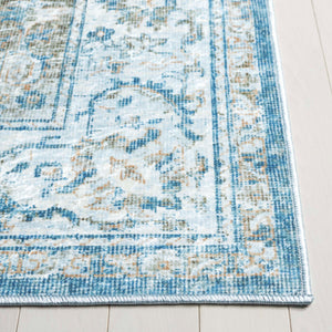 Safavieh Orlando Traditional Runner Rug – Elegant Floral Design In Timeless Colors, Perfect For Hallways Blue ,Gold 70% Felt,25% Velvet,5% Laminated Film Orl768m-5