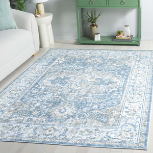 Safavieh Orlando Traditional Runner Rug – Elegant Floral Design In Timeless Colors, Perfect For Hallways Blue ,Gold 70% Felt,25% Velvet,5% Laminated Film Orl768m-5