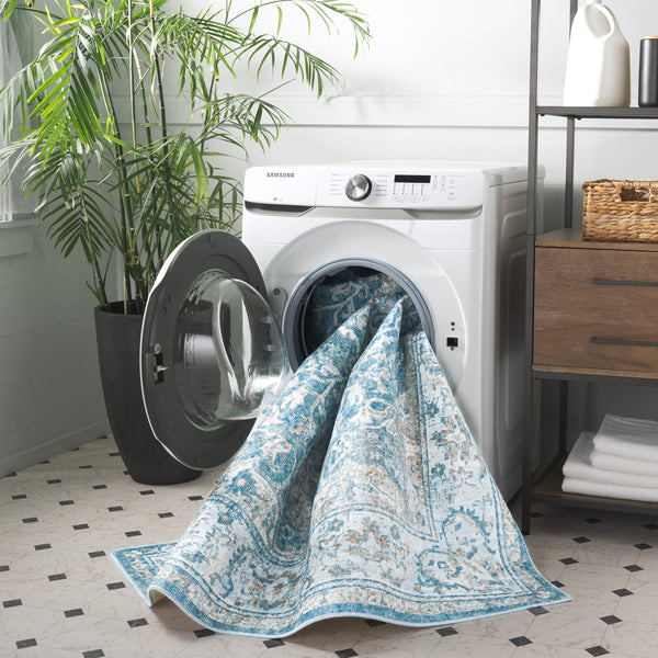 Safavieh Orlando Traditional Style Area Rug - Turkish Power-loomed Elegance In Timeless Patterns And Colors Blue ,Gold 70% Felt,25% Velvet,5% Laminated Film Orl768m-9