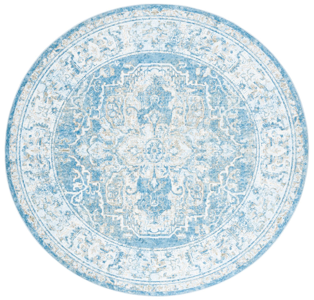 Safavieh Orlando Traditional Runner Rug – Elegant Floral Design In Timeless Colors, Perfect For Hallways Blue ,Gold 70% Felt,25% Velvet,5% Laminated Film Orl768m-7r