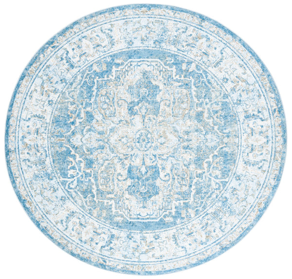 Safavieh Orlando Traditional Runner Rug – Elegant Floral Design In Timeless Colors, Perfect For Hallways Blue ,Gold 70% Felt,25% Velvet,5% Laminated Film Orl768m-7r