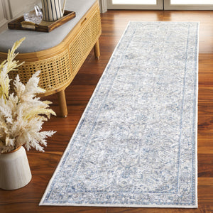 Safavieh Orlando Traditional Runner Rug - Elegant Floral Design In Plush Fabric For Timeless Home Decor Ivory ,Light Blue 70% Felt,25% Velvet,5% Laminated Film Orl770a-28