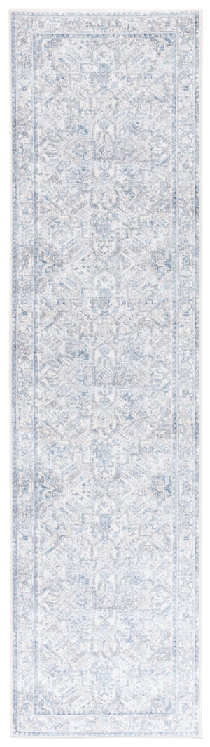 Safavieh Orlando Traditional Runner Rug - Elegant Floral Design In Plush Fabric For Timeless Home Decor Ivory ,Light Blue 70% Felt,25% Velvet,5% Laminated Film Orl770a-28