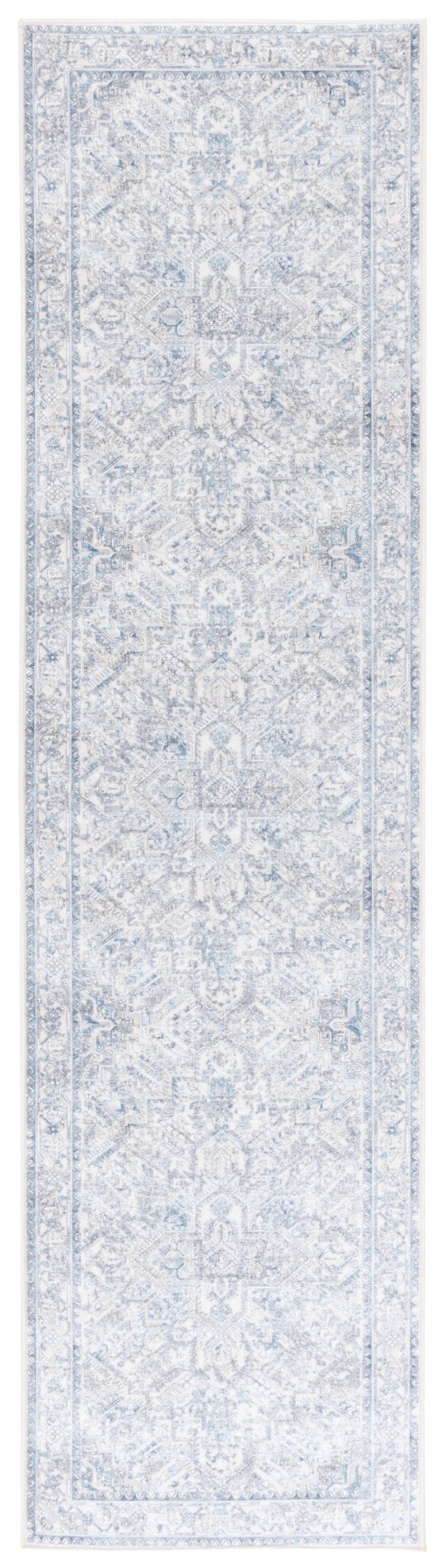 Safavieh Orlando Traditional Runner Rug - Elegant Floral Design In Plush Fabric For Timeless Home Decor Ivory ,Light Blue 70% Felt,25% Velvet,5% Laminated Film Orl770a-28