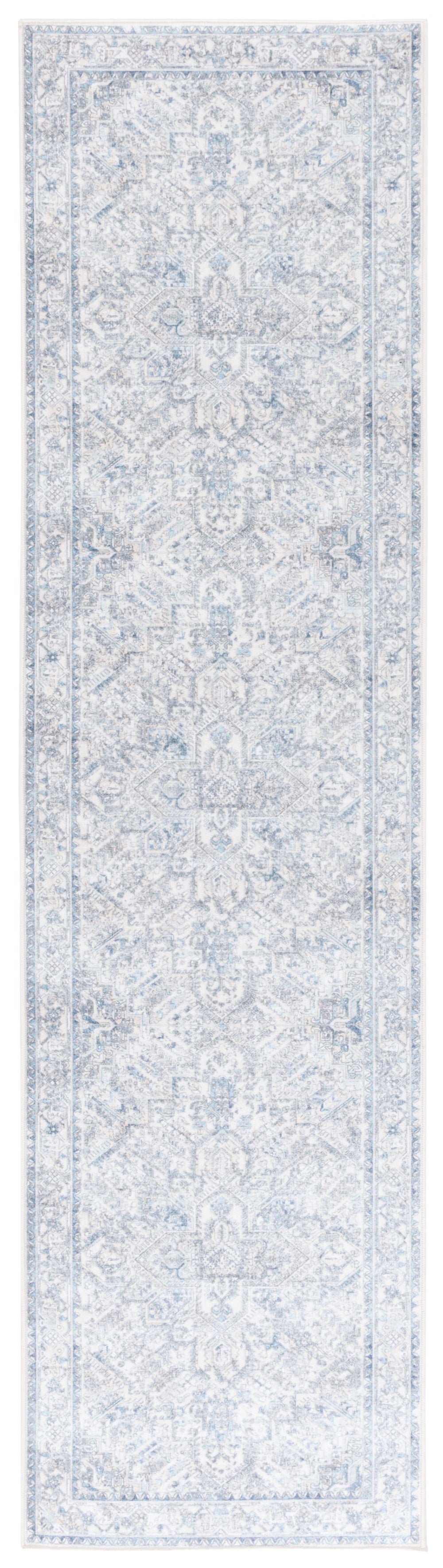 Safavieh Orlando Elegant Traditional Area Rug With Intricate Botanical Design - Durable And Washable Charm Ivory ,Light Blue 70% Felt,25% Velvet,5% Laminated Film Orl770a-8