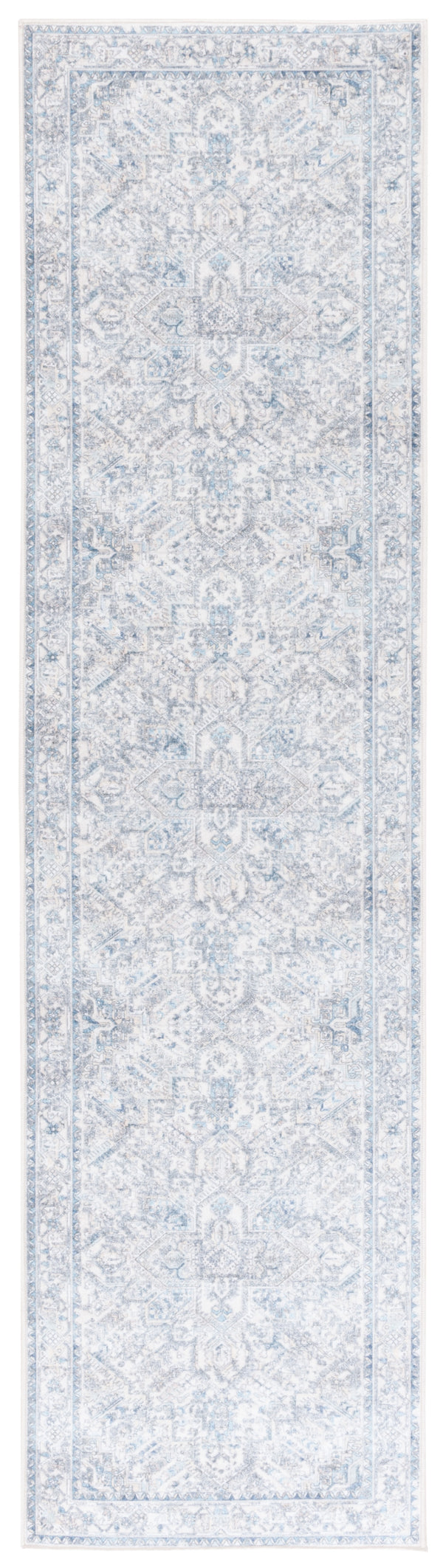 Safavieh Orlando Elegant Traditional Area Rug With Intricate Botanical Design - Durable And Washable Charm Ivory ,Light Blue 70% Felt,25% Velvet,5% Laminated Film Orl770a-8