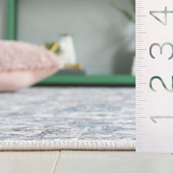 Safavieh Orlando Traditional Runner Rug - Elegant Floral Design In Plush Fabric For Timeless Home Decor Ivory ,Light Blue 70% Felt,25% Velvet,5% Laminated Film Orl770a-5