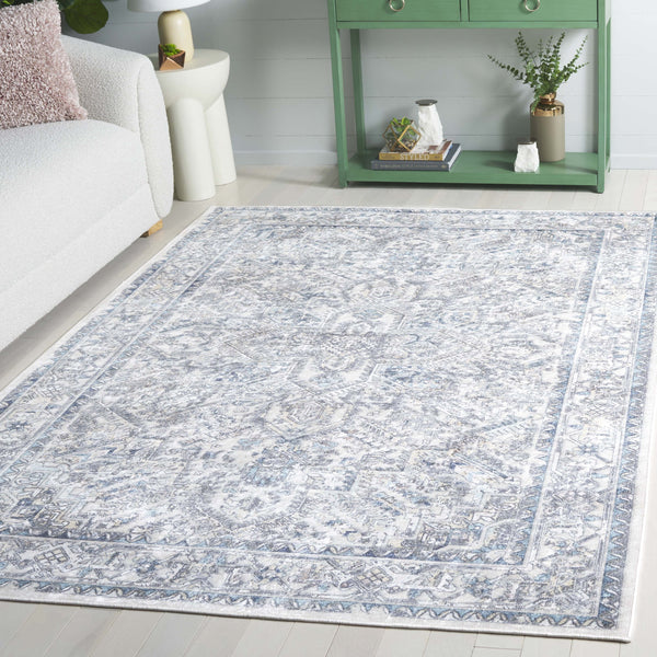 Safavieh Orlando Traditional Runner Rug - Elegant Floral Design In Plush Fabric For Timeless Home Decor Ivory ,Light Blue 70% Felt,25% Velvet,5% Laminated Film Orl770a-5