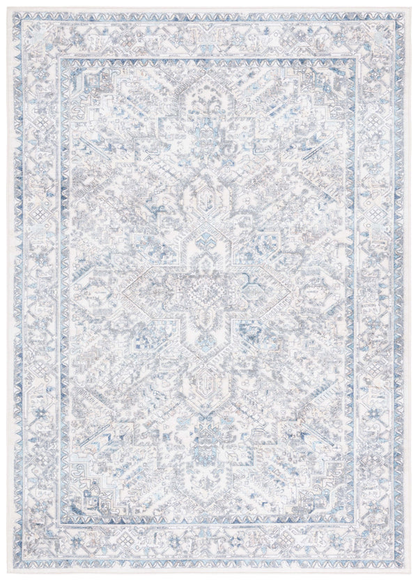 Safavieh Orlando Traditional Runner Rug - Elegant Floral Design In Plush Fabric For Timeless Home Decor Ivory ,Light Blue 70% Felt,25% Velvet,5% Laminated Film Orl770a-5