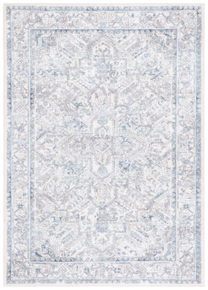 Safavieh Orlando Elegant Traditional Area Rug With Intricate Botanical Design - Durable And Washable Charm Ivory ,Light Blue 70% Felt,25% Velvet,5% Laminated Film Orl770a-8