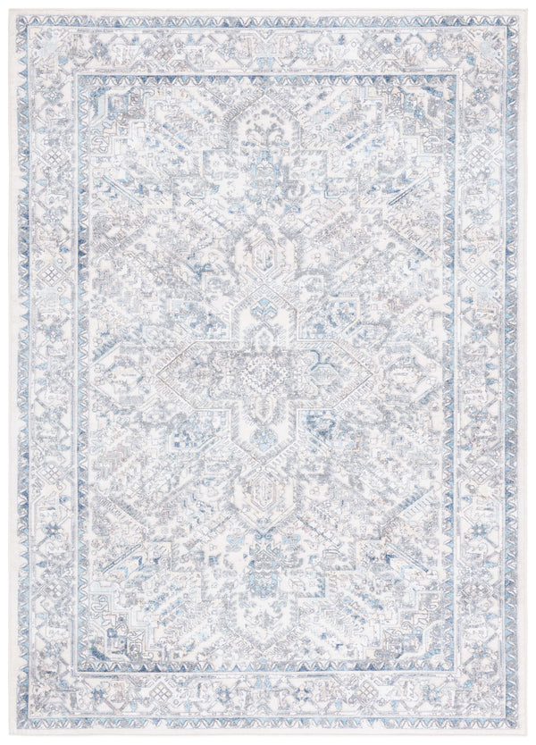Safavieh Orlando Elegant Traditional Area Rug With Intricate Botanical Design - Durable And Washable Charm Ivory ,Light Blue 70% Felt,25% Velvet,5% Laminated Film Orl770a-8