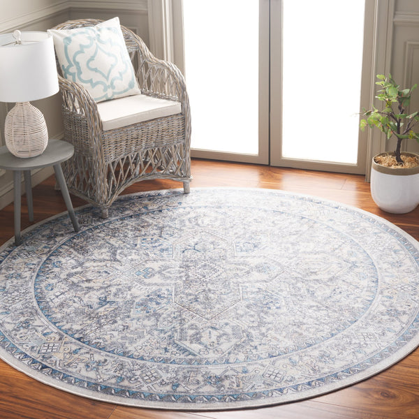 Safavieh Orlando Traditional Runner Rug - Elegant Floral Design In Plush Fabric For Timeless Home Decor Ivory ,Light Blue 70% Felt,25% Velvet,5% Laminated Film Orl770a-7r