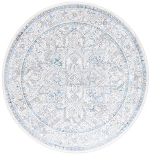 Safavieh Orlando Elegant Traditional Area Rug With Intricate Botanical Design - Durable And Washable Charm Ivory ,Light Blue 70% Felt,25% Velvet,5% Laminated Film Orl770a-8
