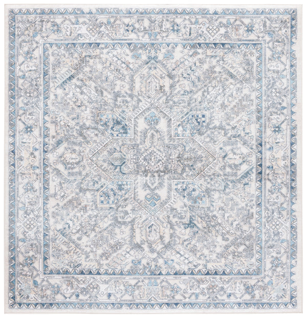 Safavieh Orlando Elegant Traditional Area Rug With Intricate Botanical Design - Durable And Washable Charm Ivory ,Light Blue 70% Felt,25% Velvet,5% Laminated Film Orl770a-8