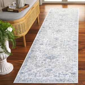 Safavieh Orlando Elegant Hallway Runner Rug - Traditional Oriental Design For Sophisticated Spaces Grey ,Blue 70% Felt,25% Velvet,5% Laminated Film Orl772f-28