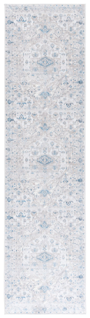 Safavieh Orlando Elegant Hallway Runner Rug - Traditional Oriental Design For Sophisticated Spaces Grey ,Blue 70% Felt,25% Velvet,5% Laminated Film Orl772f-28