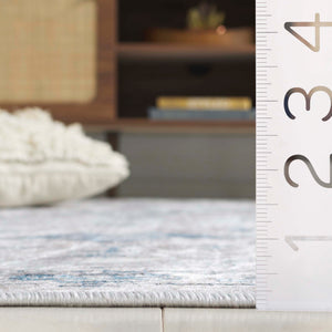 Safavieh Orlando Elegant Hallway Runner Rug - Traditional Oriental Design For Sophisticated Spaces Grey ,Blue 70% Felt,25% Velvet,5% Laminated Film Orl772f-5